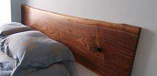 Black Walnut Headboard & Drawer Unit